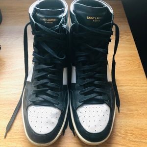 Saint Laurent Court Classic High Top Black/White